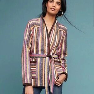 Anthropologie  Akemi+Kin  Mansoura Striped Jacket/Blazier Women's